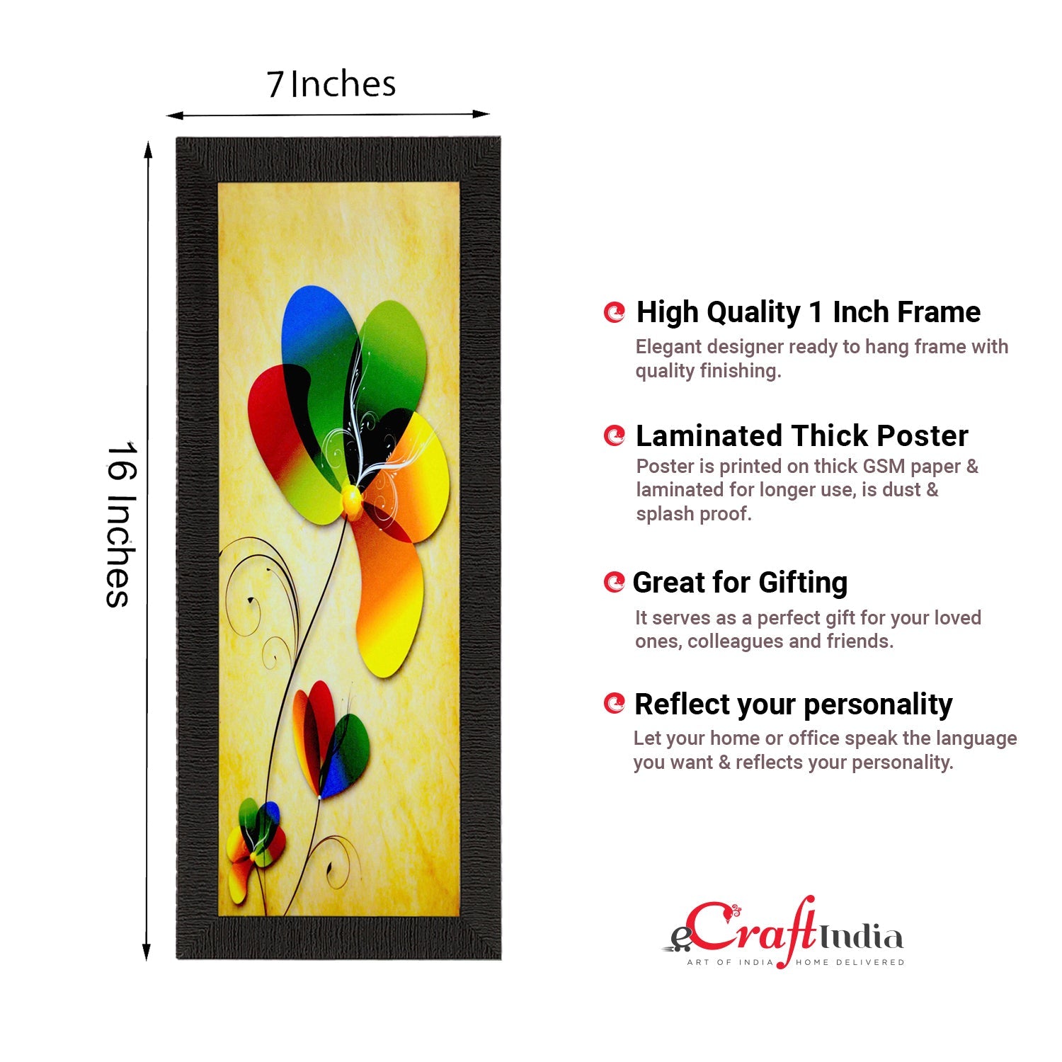 Botanical Colorful Floral Satin Matt Texture UV Art Painting Kafalo