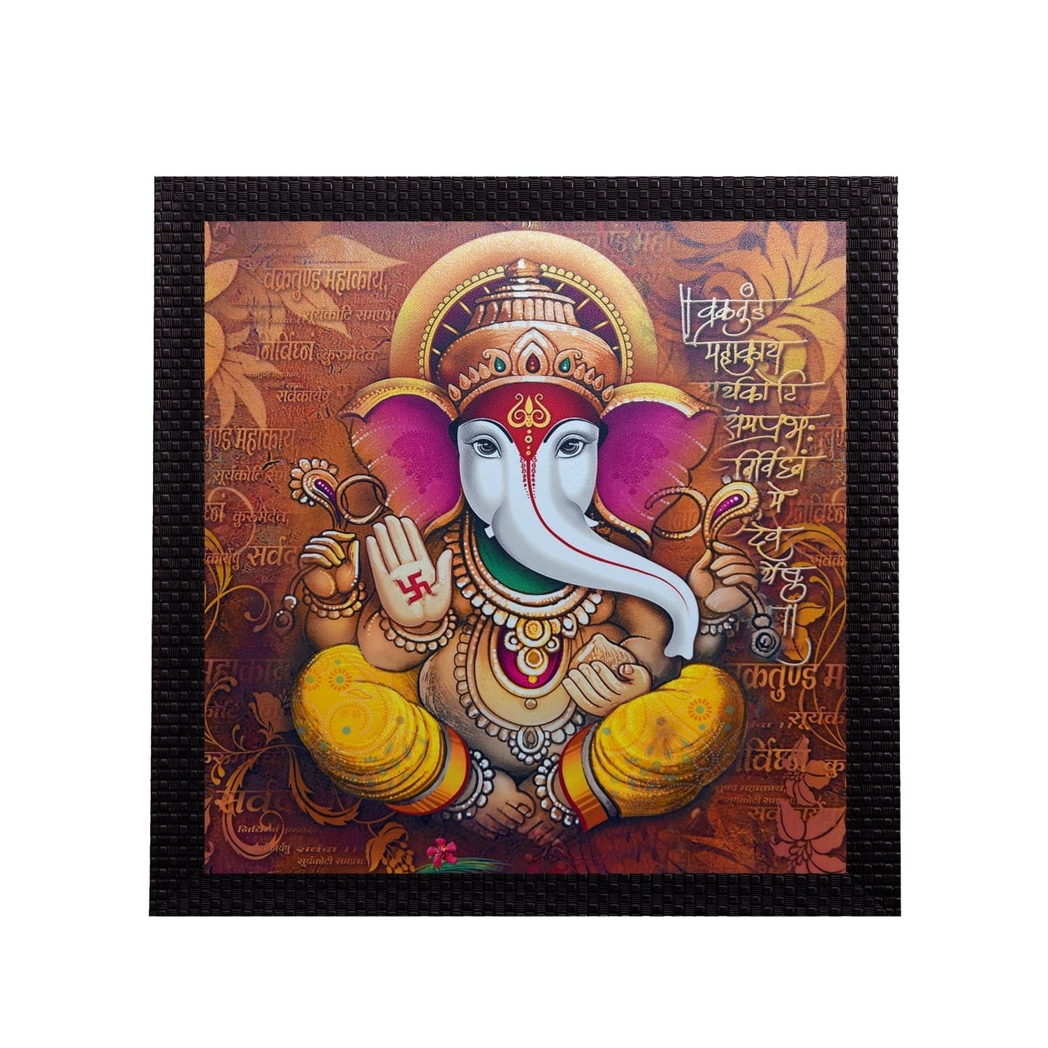 Almighty Lord Ganesha Satin Matt Texture UV Art Painting Kafalo