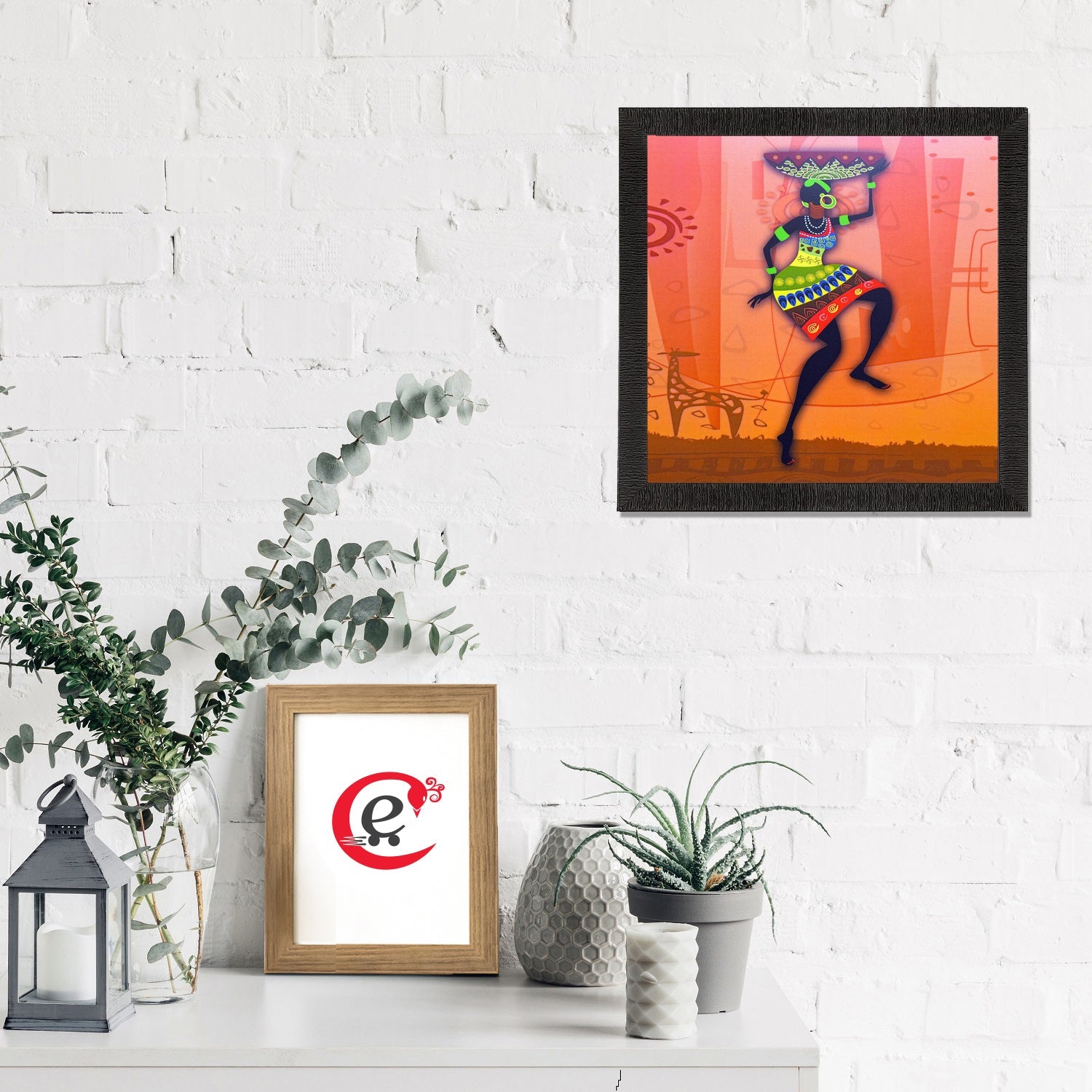 Dancing Tribal Woman Satin Matt Texture UV Art Painting Kafalo