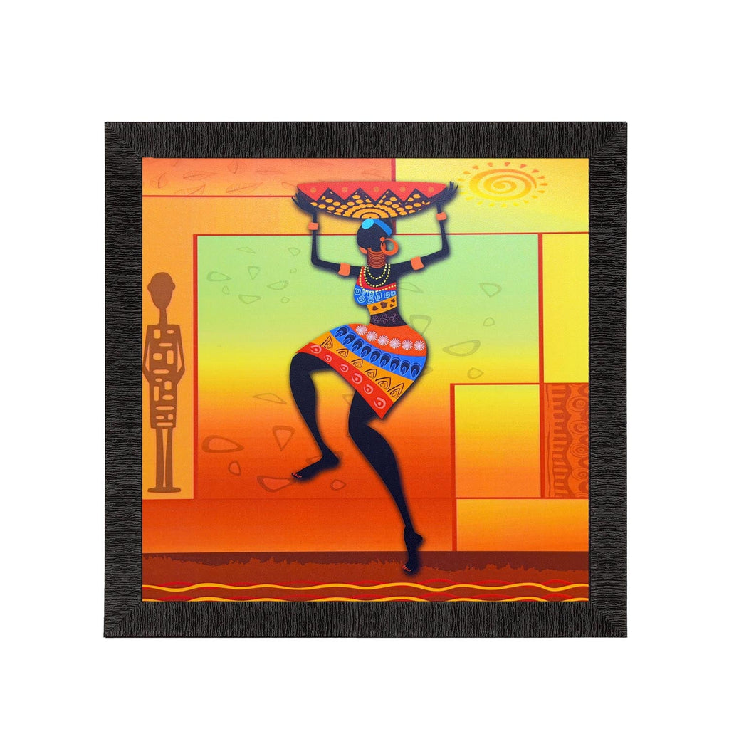 Dancing Tribal Woman Satin Matt Texture UV Art Painting Kafalo