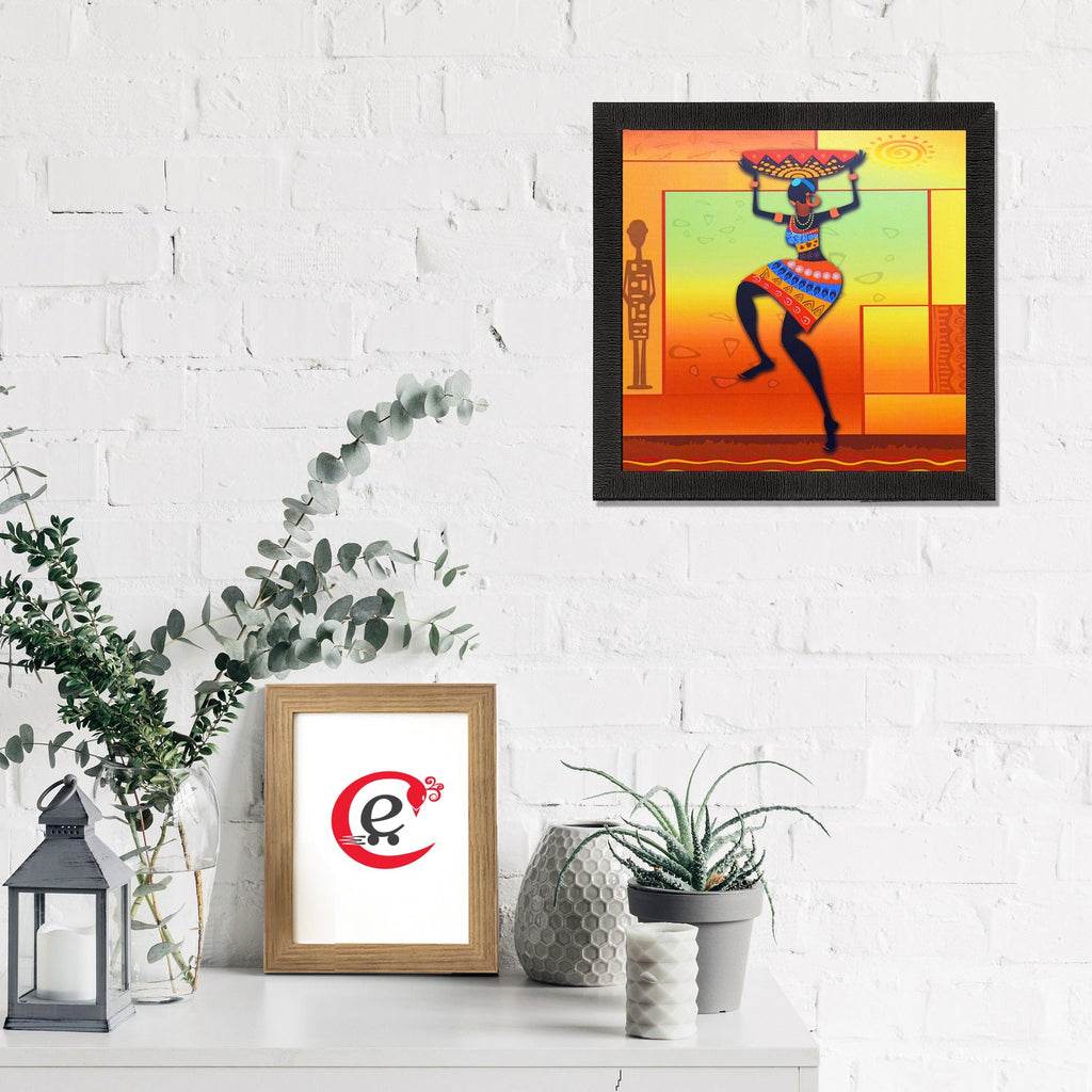 Dancing Tribal Woman Satin Matt Texture UV Art Painting Kafalo