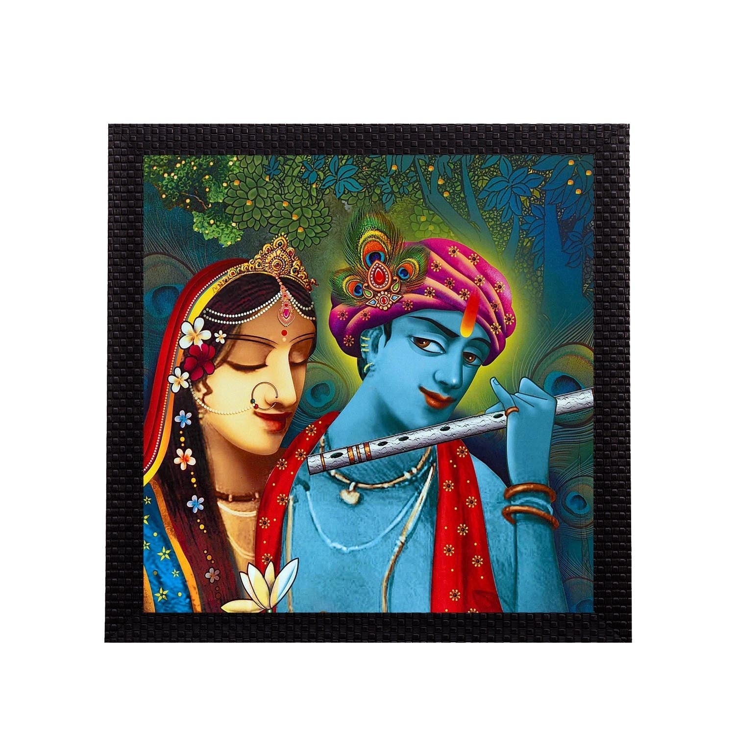 Radha Krishna Satin Matt Texture UV Art Painting Kafalo