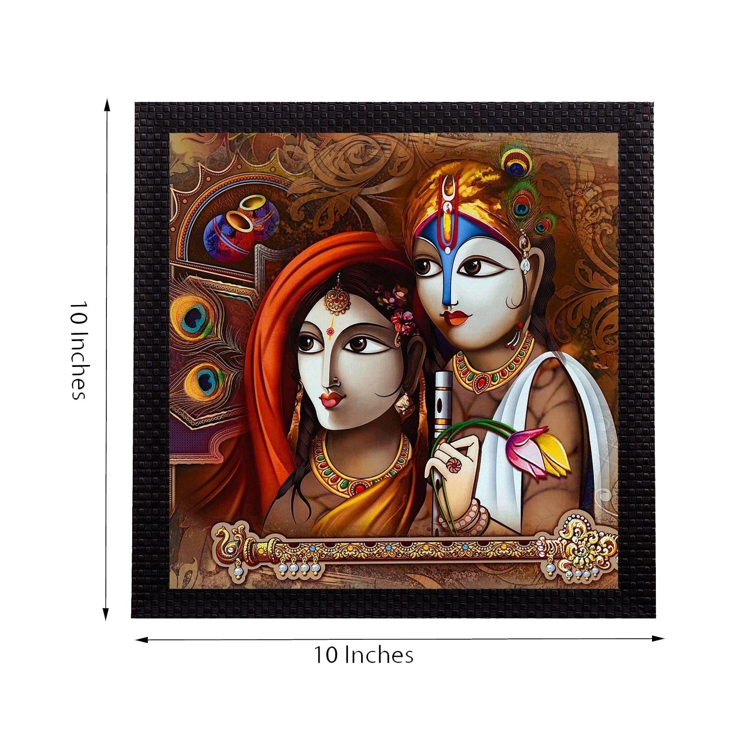 Divine Krishna Radha Satin Matt Texture UV Art Painting Kafalo