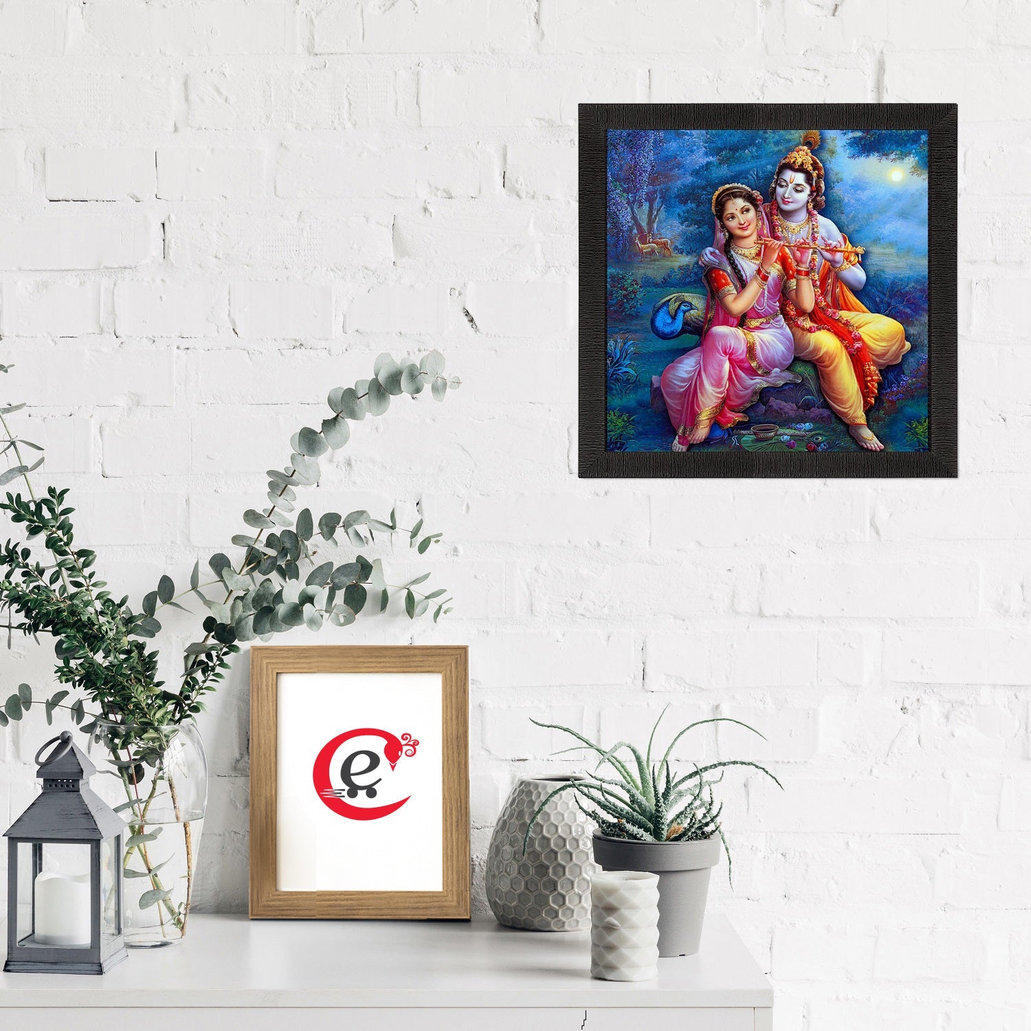 Musical Radha Krishna Satin Matt Texture UV Art Painting Kafalo
