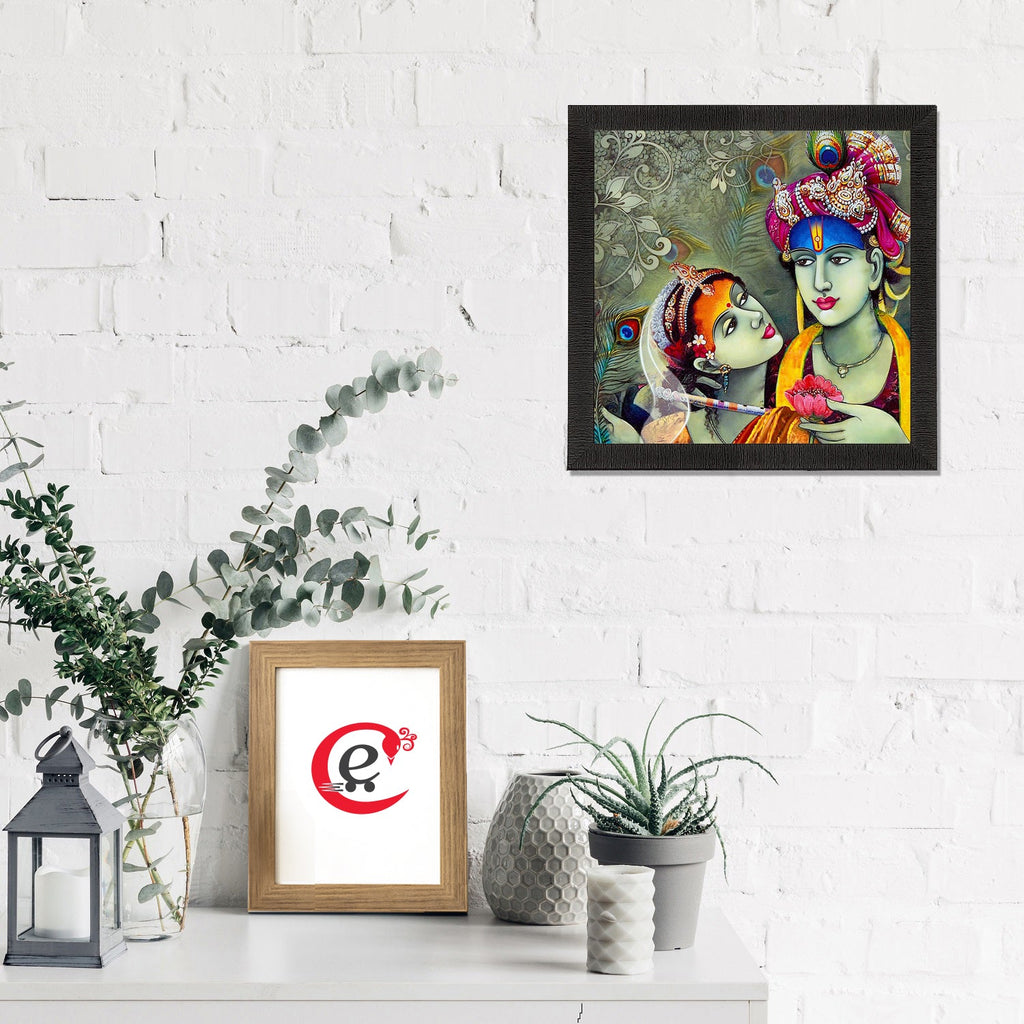 Adorable Radha Krishna Painting Digital Printed Religious Wall Art Kafalo