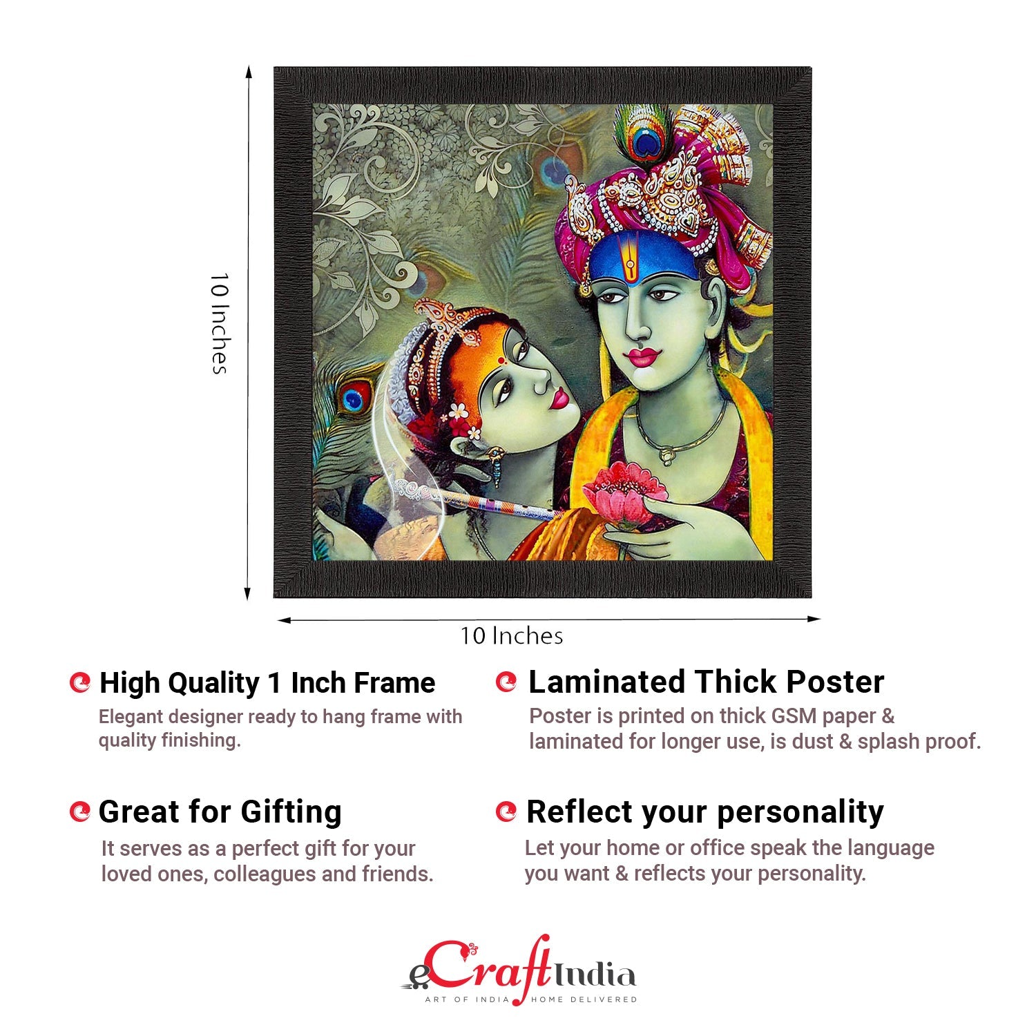 Adorable Radha Krishna Painting Digital Printed Religious Wall Art Kafalo