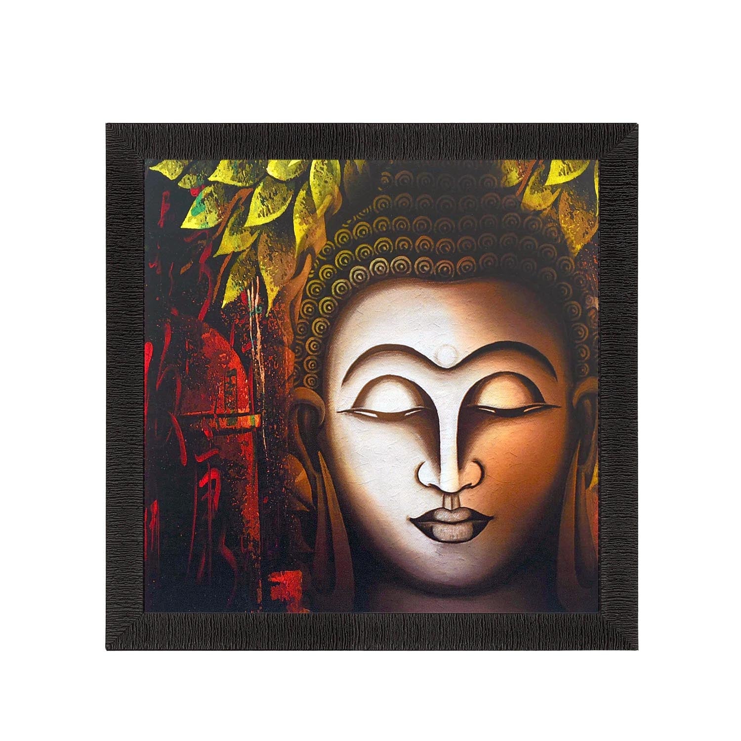 Face Of Lord Buddha Painting Digital Printed Religious Wall Art Kafalo