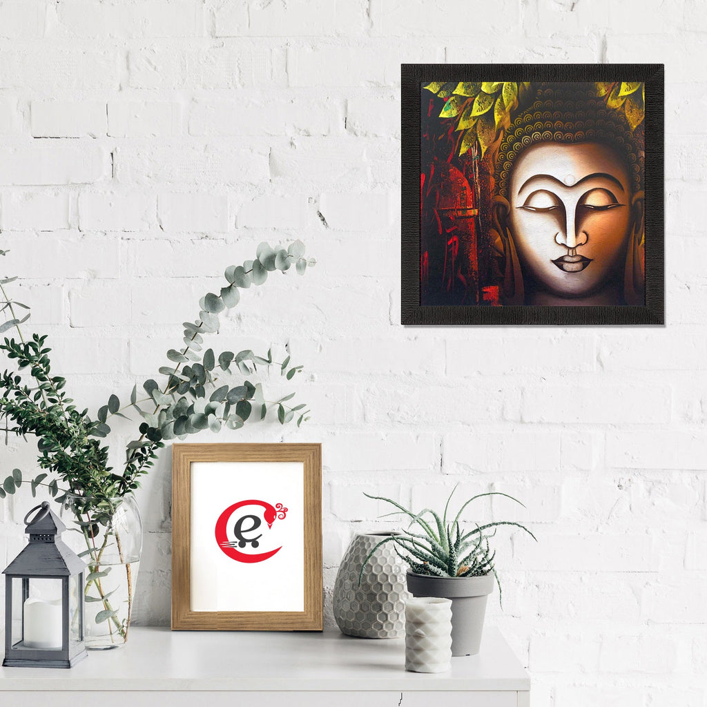 Face Of Lord Buddha Painting Digital Printed Religious Wall Art Kafalo