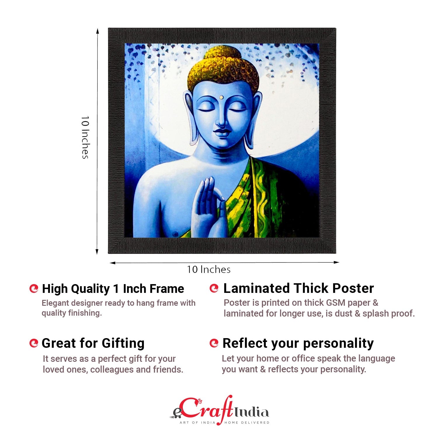 Meditating Lord Buddha Painting Digital Printed Religious Wall Art Kafalo