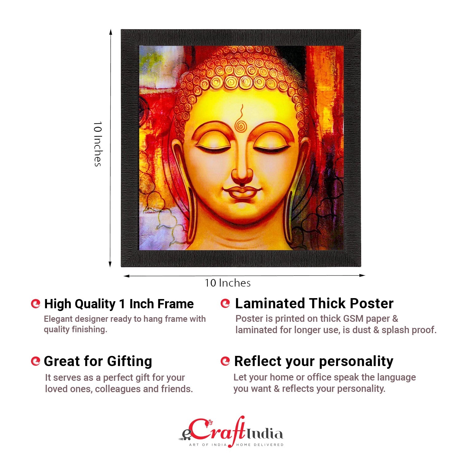 Meditating Lord Buddha Painting Digital Printed Religious Wall Art Kafalo