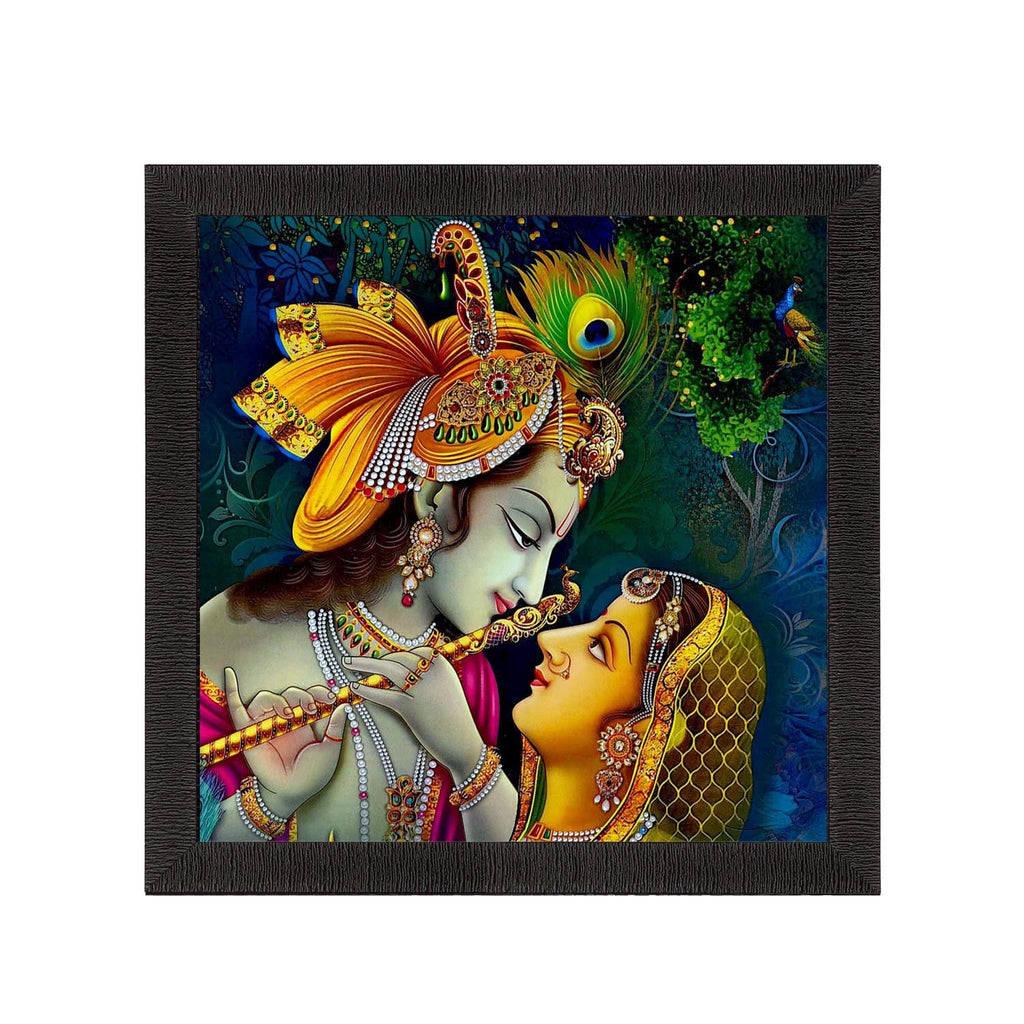Musical Krishna Radha Satin Matt Texture UV Art Painting Kafalo