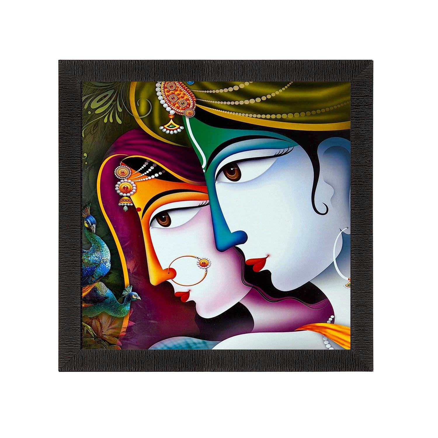 Face Of Radha Krishna Painting Digital Printed Religious Wall Art Kafalo