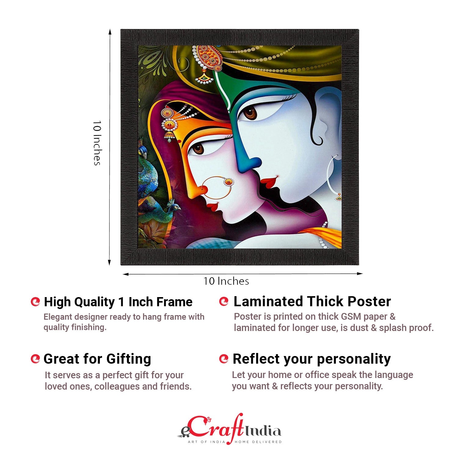 Face Of Radha Krishna Painting Digital Printed Religious Wall Art Kafalo
