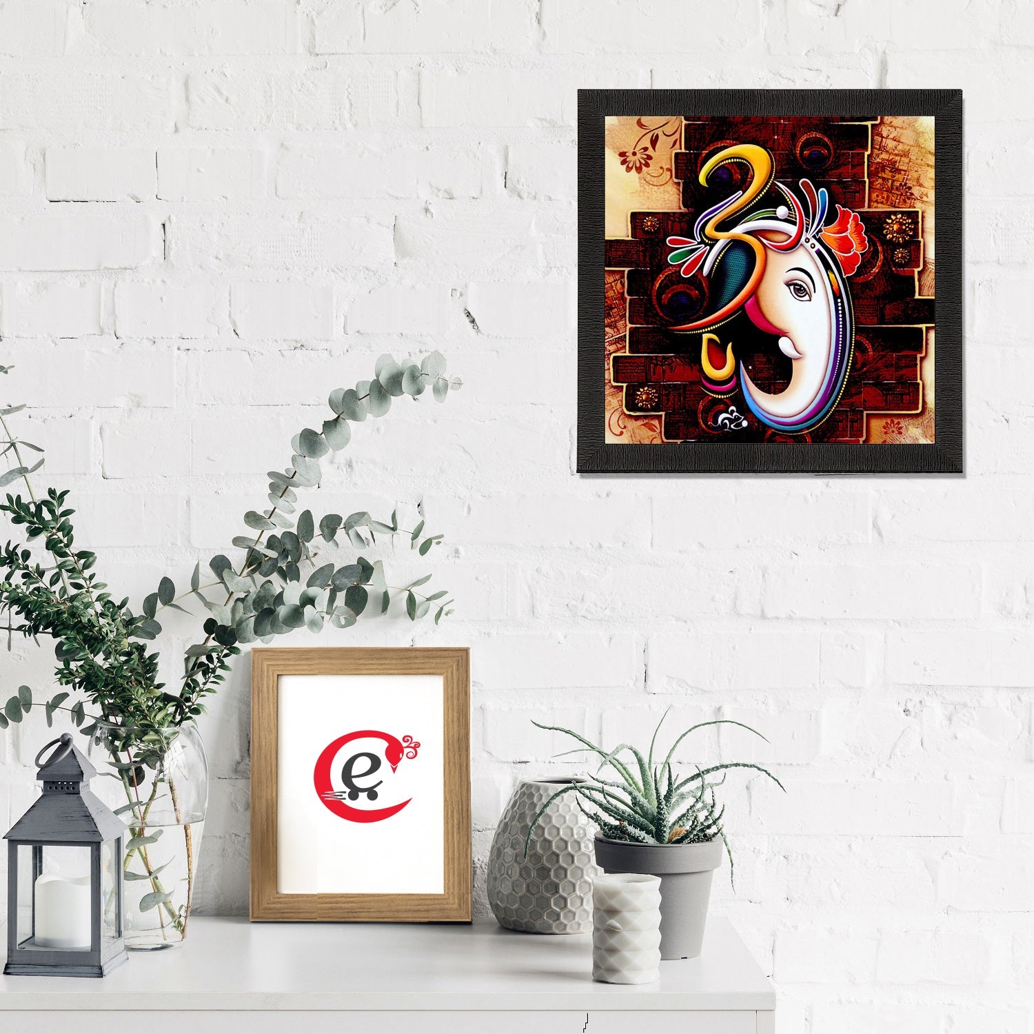 Face Of Ganesha Satin Matt Texture UV Art Painting Kafalo