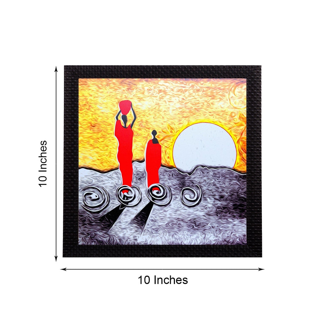 Abstract Village Life Pose Satin Matt Texture UV Art Painting Kafalo