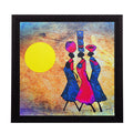 Abstract Village Women Satin Matt Texture UV Art Painting Kafalo
