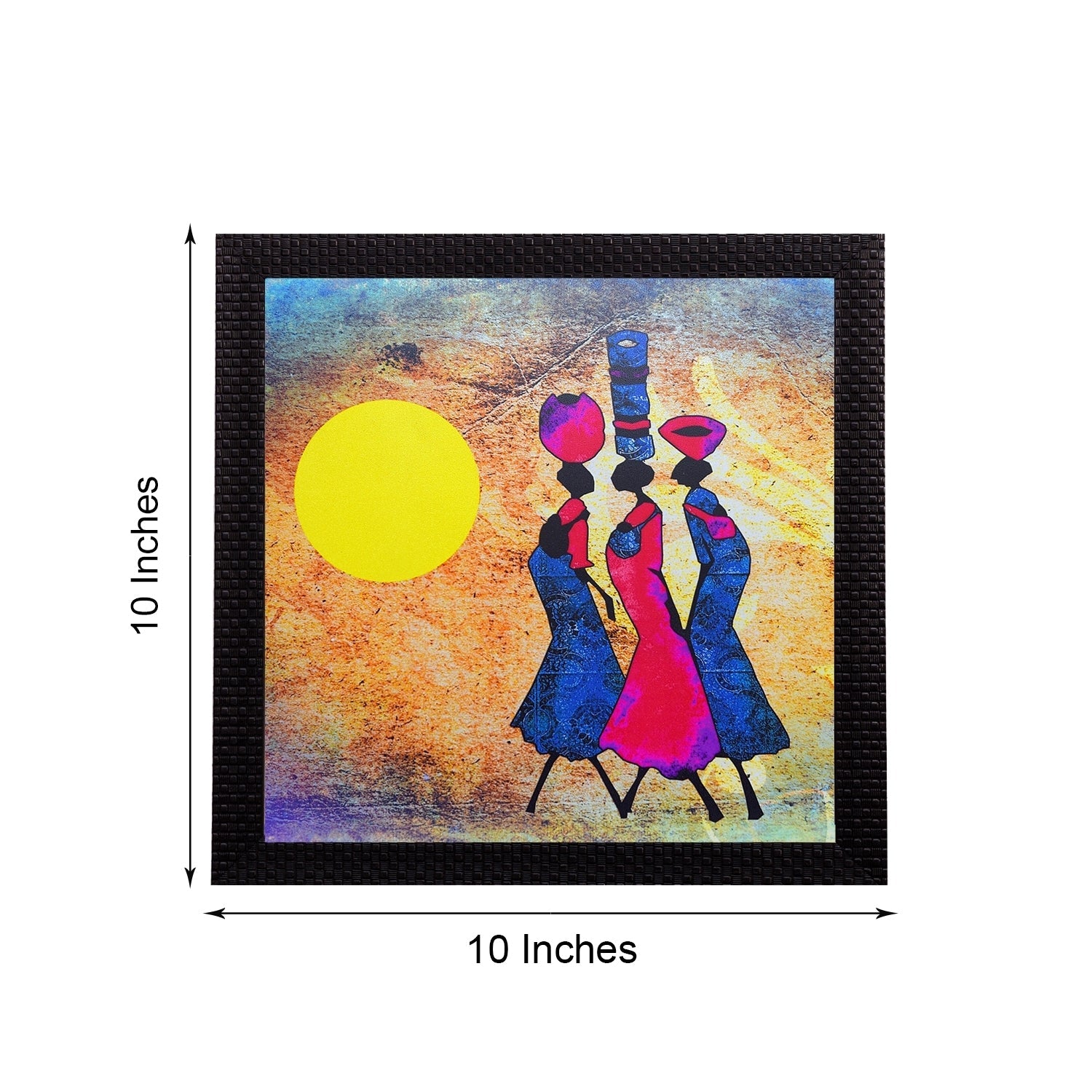 Abstract Village Women Satin Matt Texture UV Art Painting Kafalo