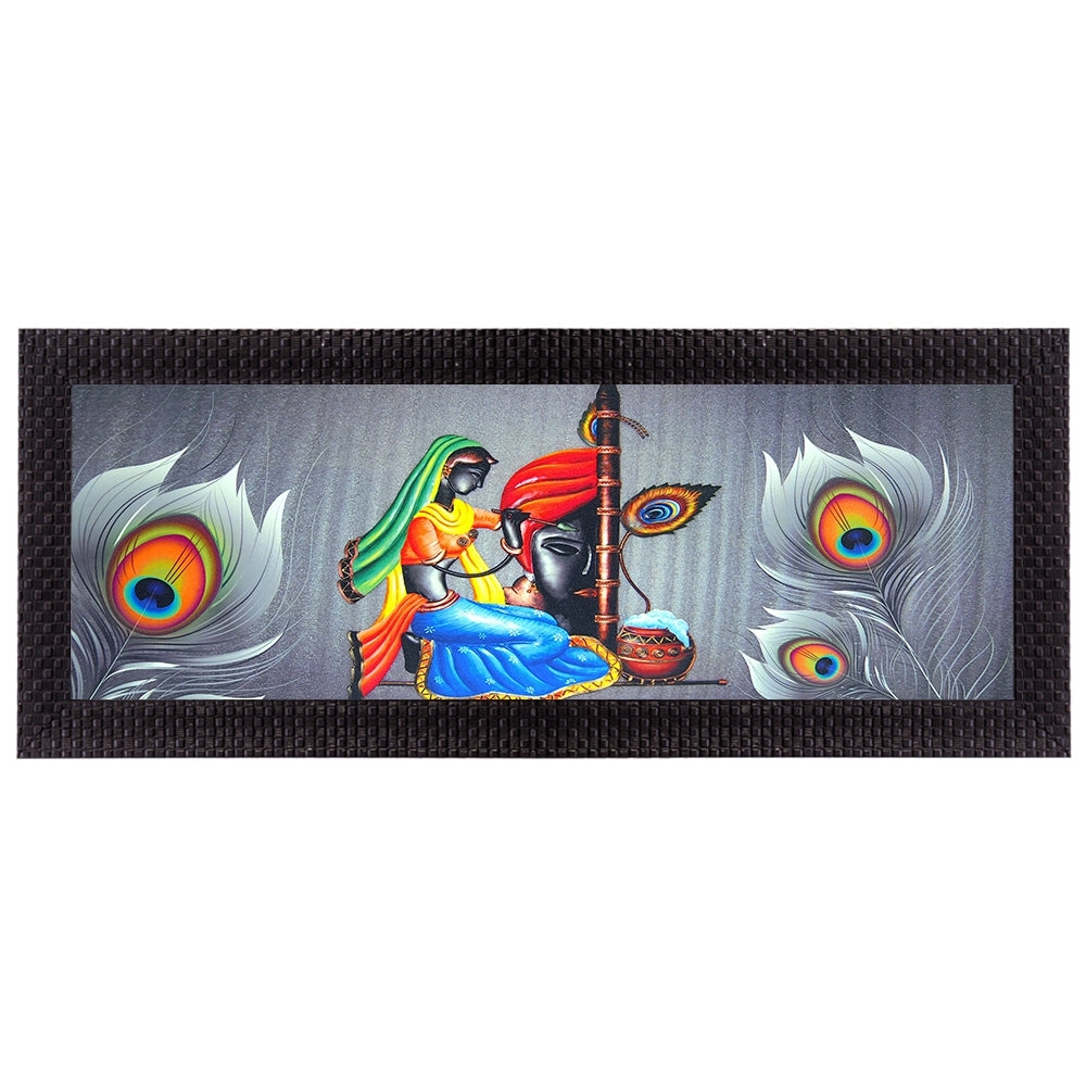 Lord Krishna Satin Matt Texture UV Art Painting Kafalo