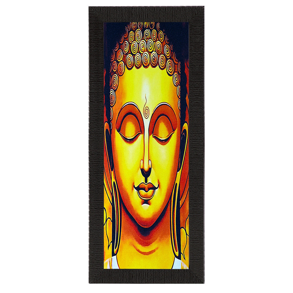 Meditating Lord Buddha Face Painting Digital Printed Religious Wall Art Kafalo