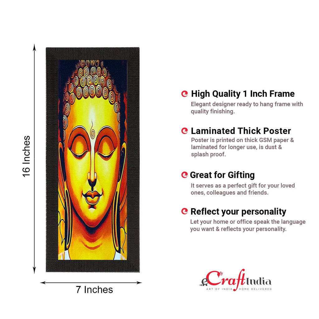 Meditating Lord Buddha Face Painting Digital Printed Religious Wall Art Kafalo