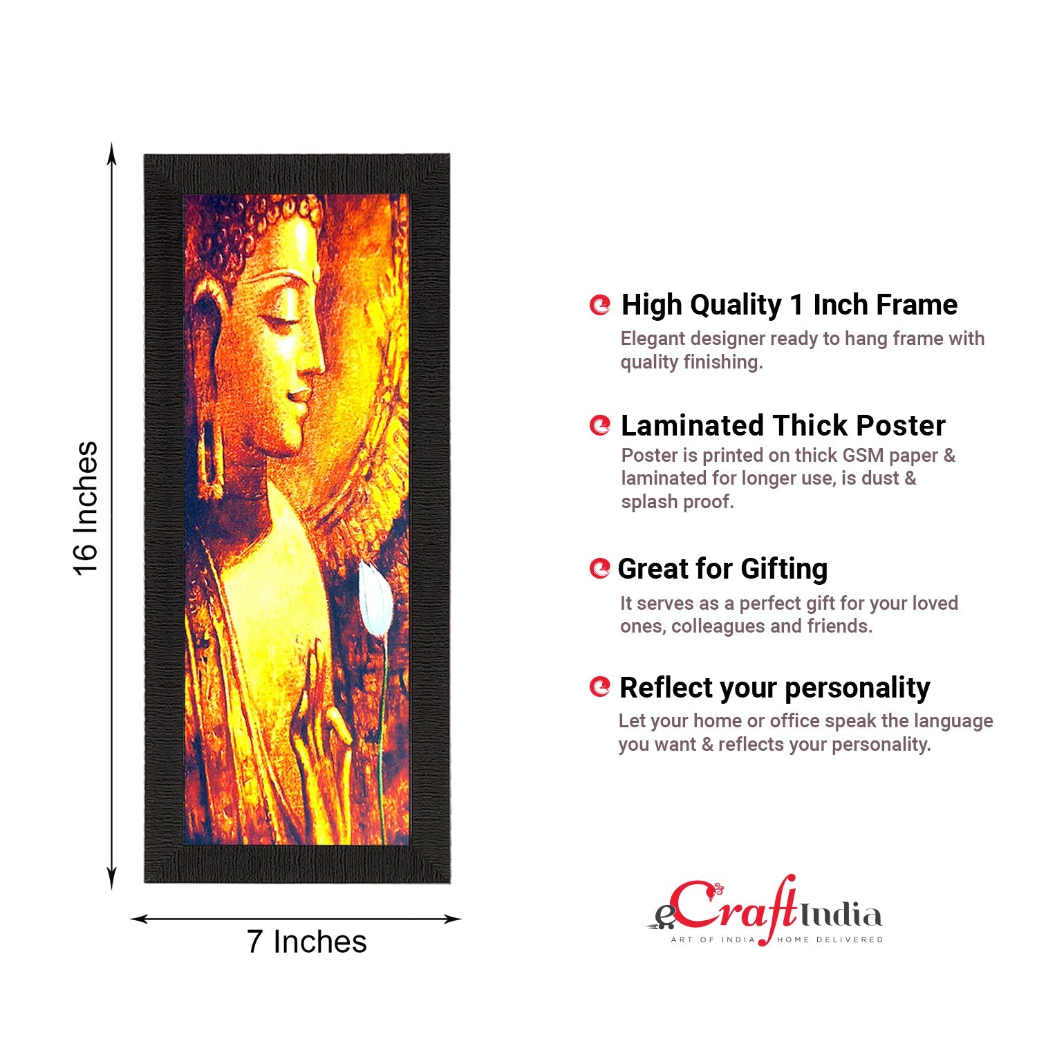 Lord Buddha Painting Digital Printed Religious Wall Art Kafalo
