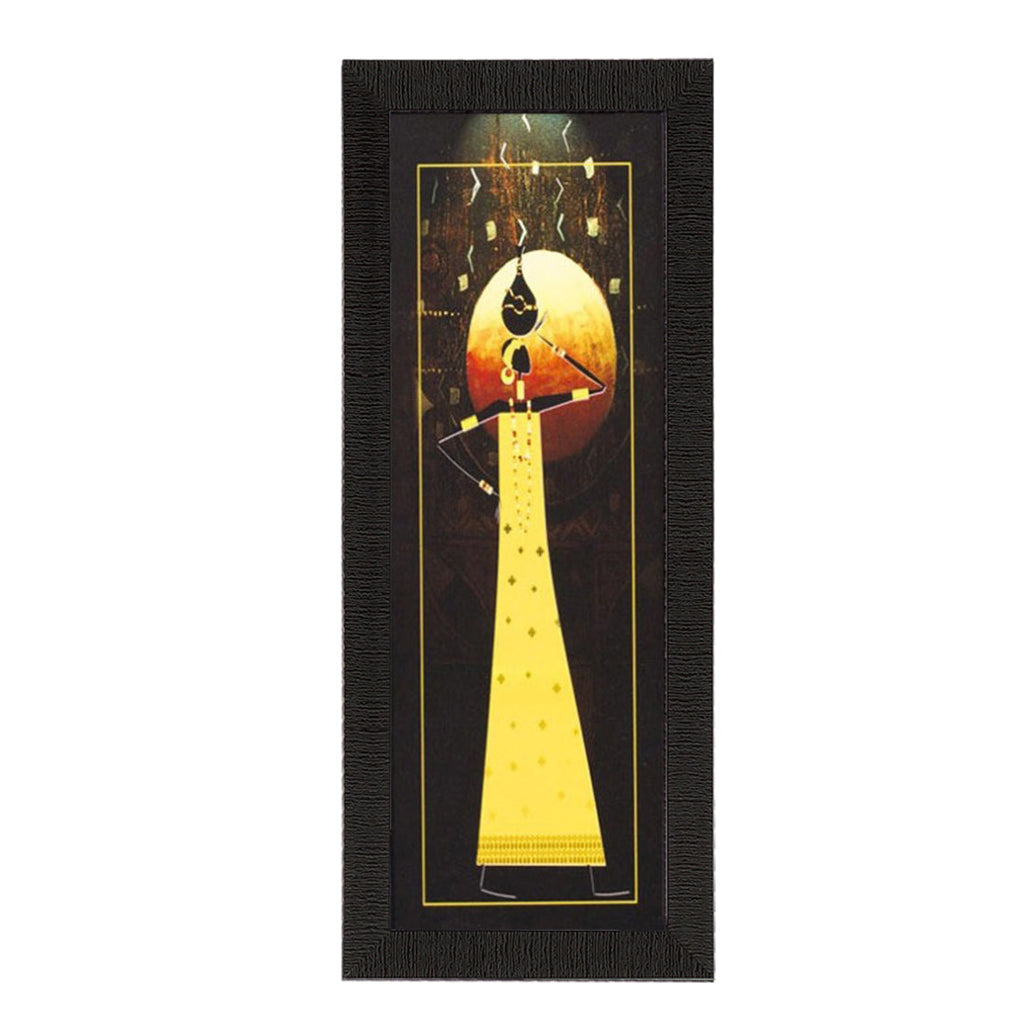 Abstract Yellow Figurine Satin Matt Texture UV Art Painting Kafalo