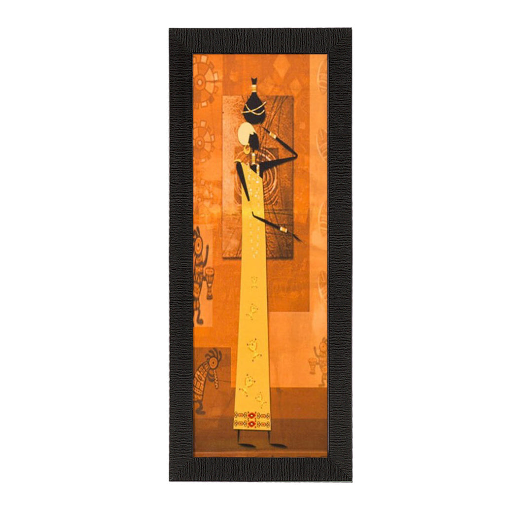 Abstract Tribal Woman Figurine Satin Matt Texture UV Art Painting Kafalo
