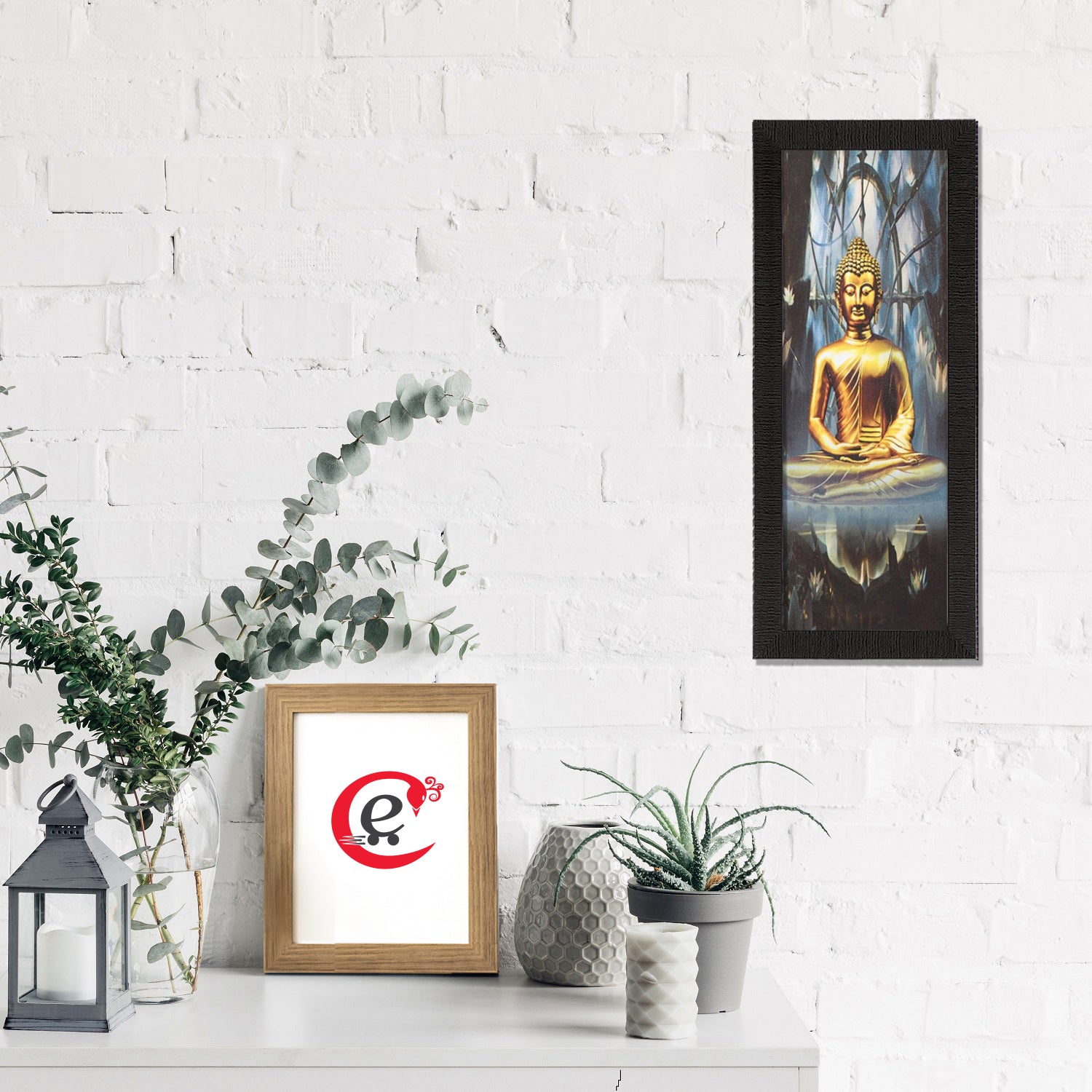 Lord Buddha Painting Digital Printed Religious Wall Art Kafalo