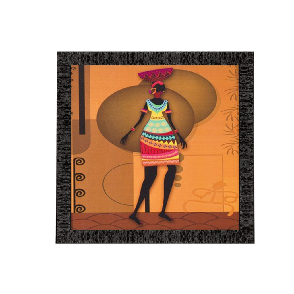 Dancing Tribal Woman Satin Matt Texture UV Art Painting Kafalo
