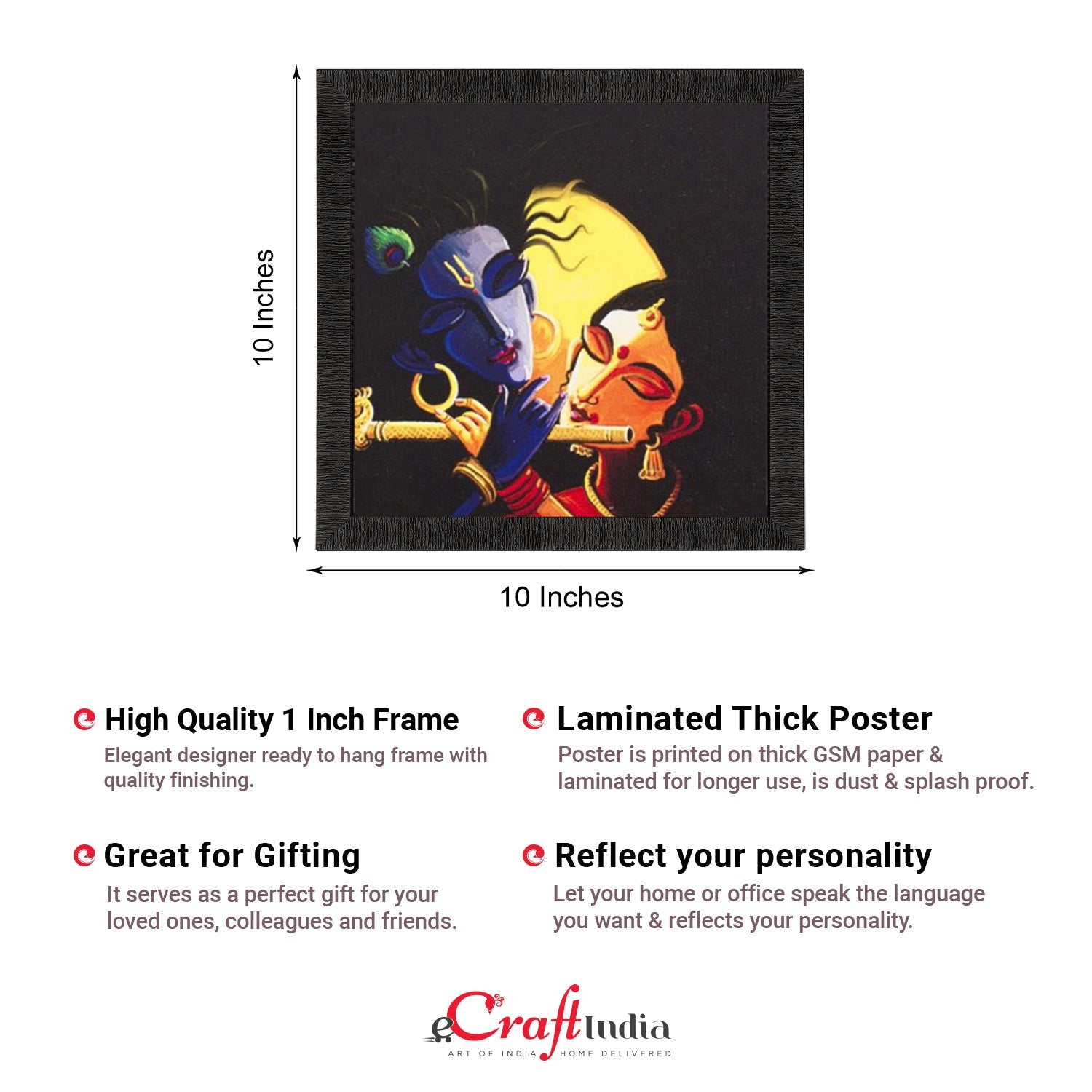 Adorable Radha Krishna Painting Digital Printed Religious Wall Art Kafalo