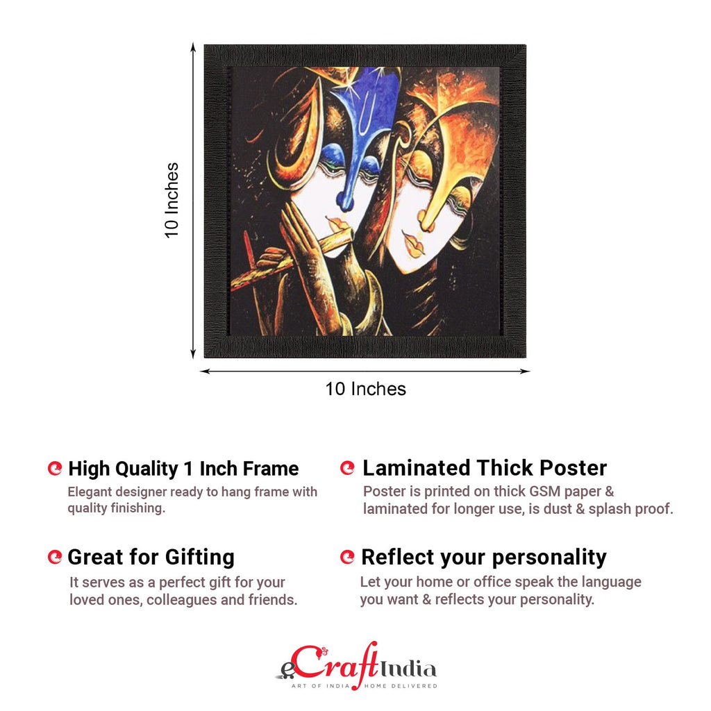 Lord Krishna With Radha Satin Matt Texture UV Art Painting Kafalo