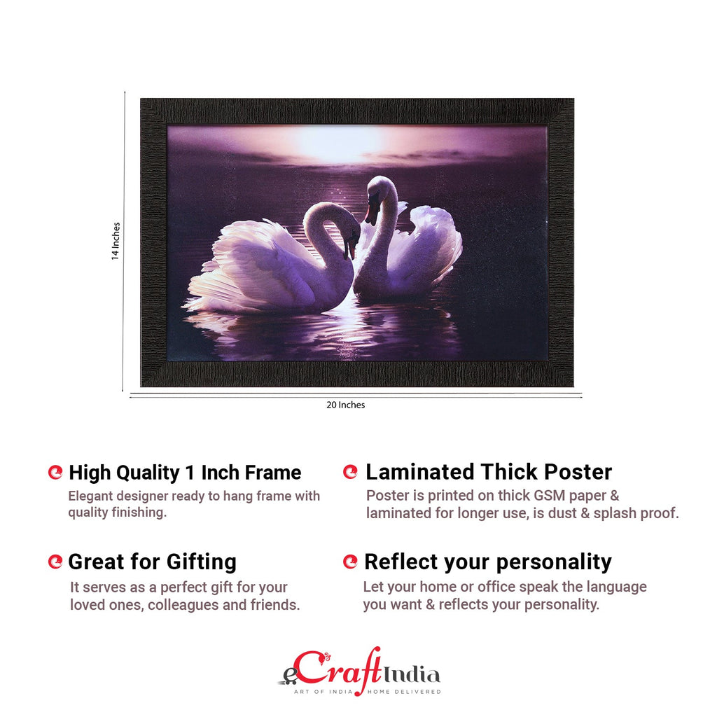 2 Swans Design Satin Matt Texture UV Art Painting Kafalo