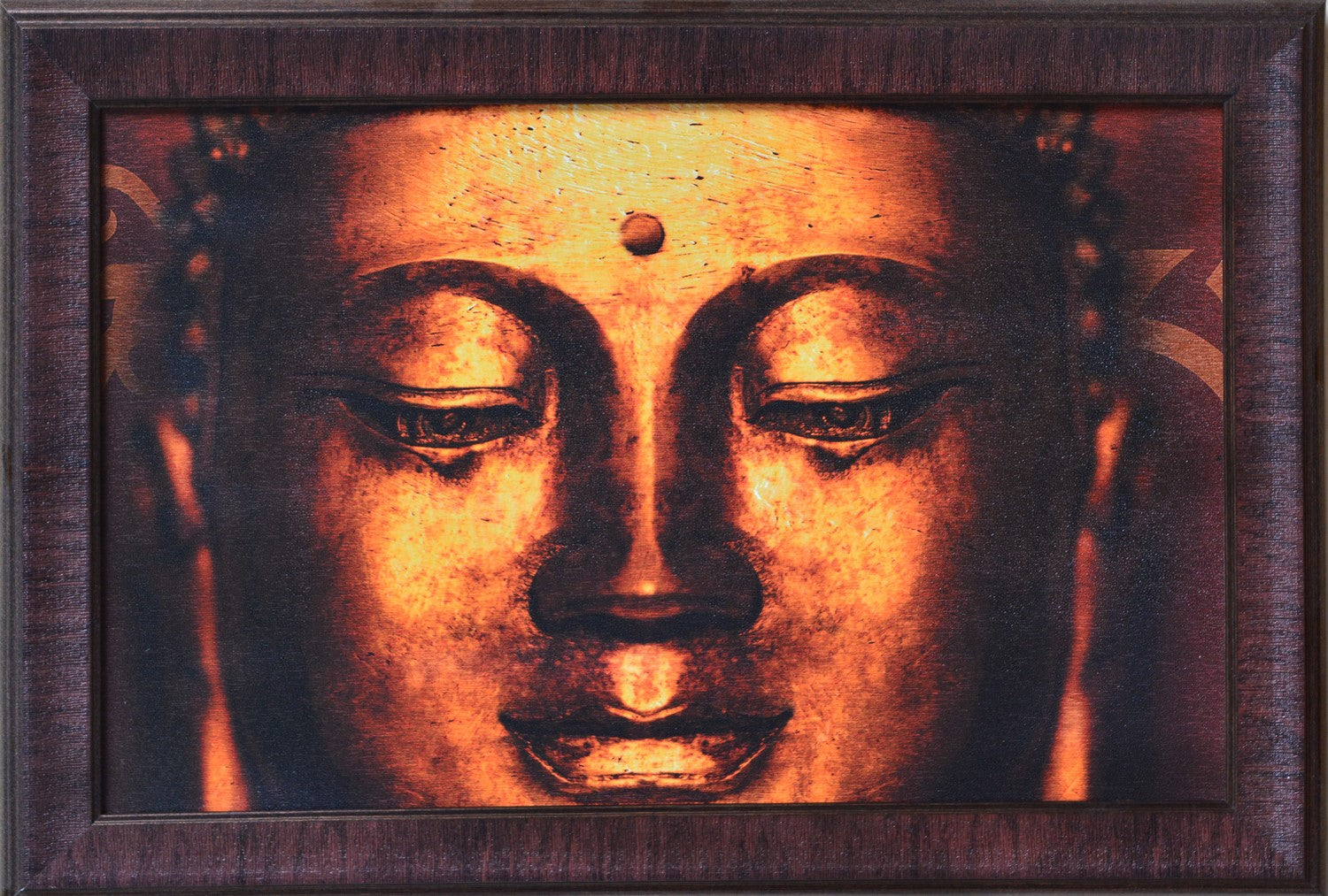 Meditating Buddha Head Satin Matt Texture UV Art Painting Kafalo