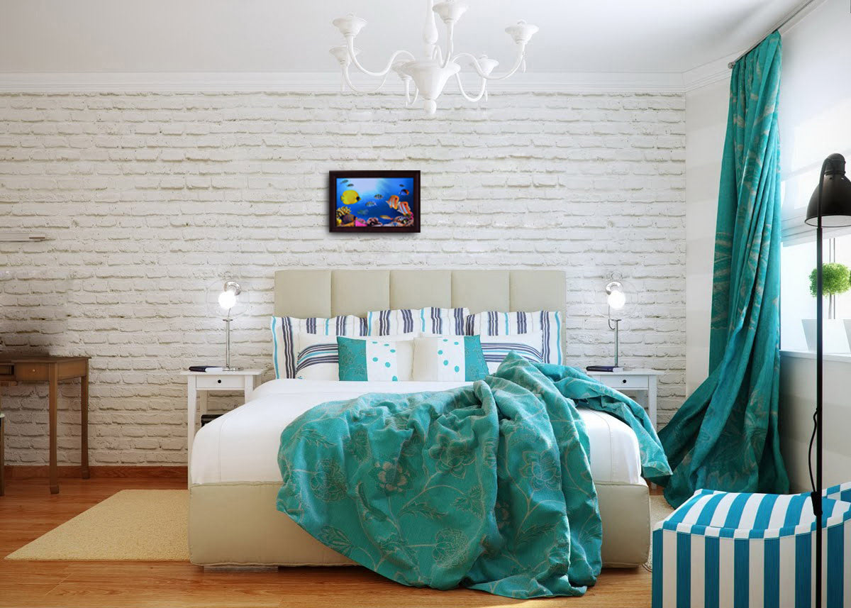 3D Sea Life view Design Satin Matt Texture UV Art Painting Kafalo