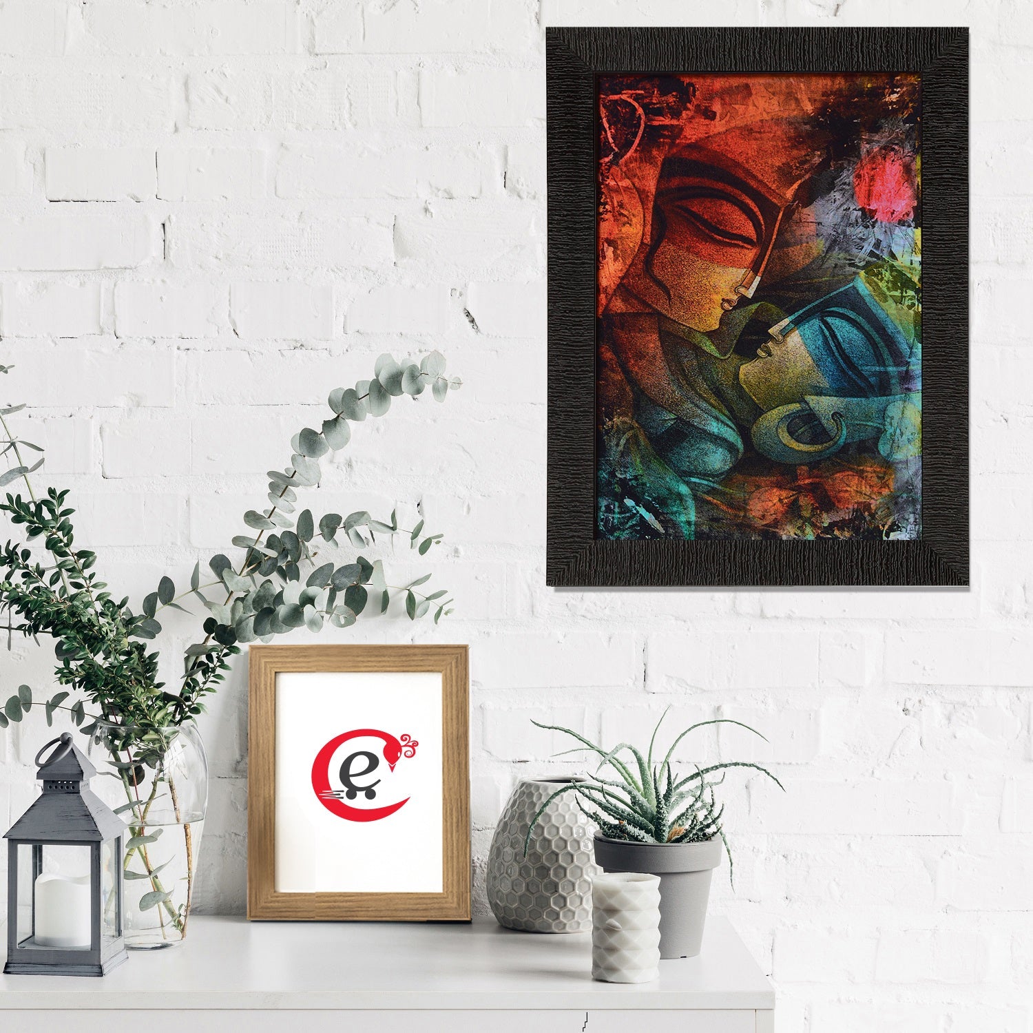 Abstract Couple Satin Matt Texture UV Art Painting Kafalo