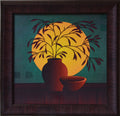 Leaves in Pot Theme Satin Matt Texture UV Art Painting Kafalo