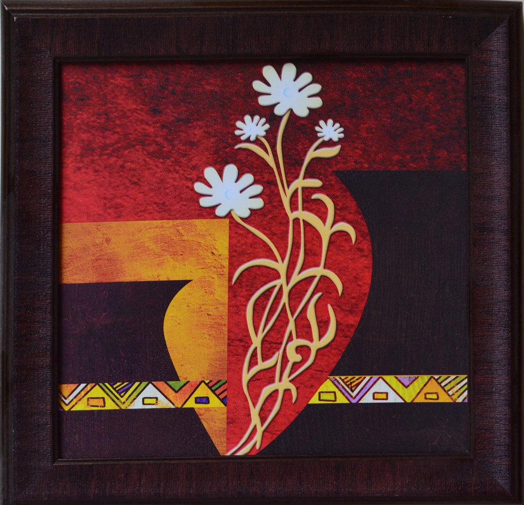 Floral Theme Satin Matt Texture UV Art Painting Kafalo