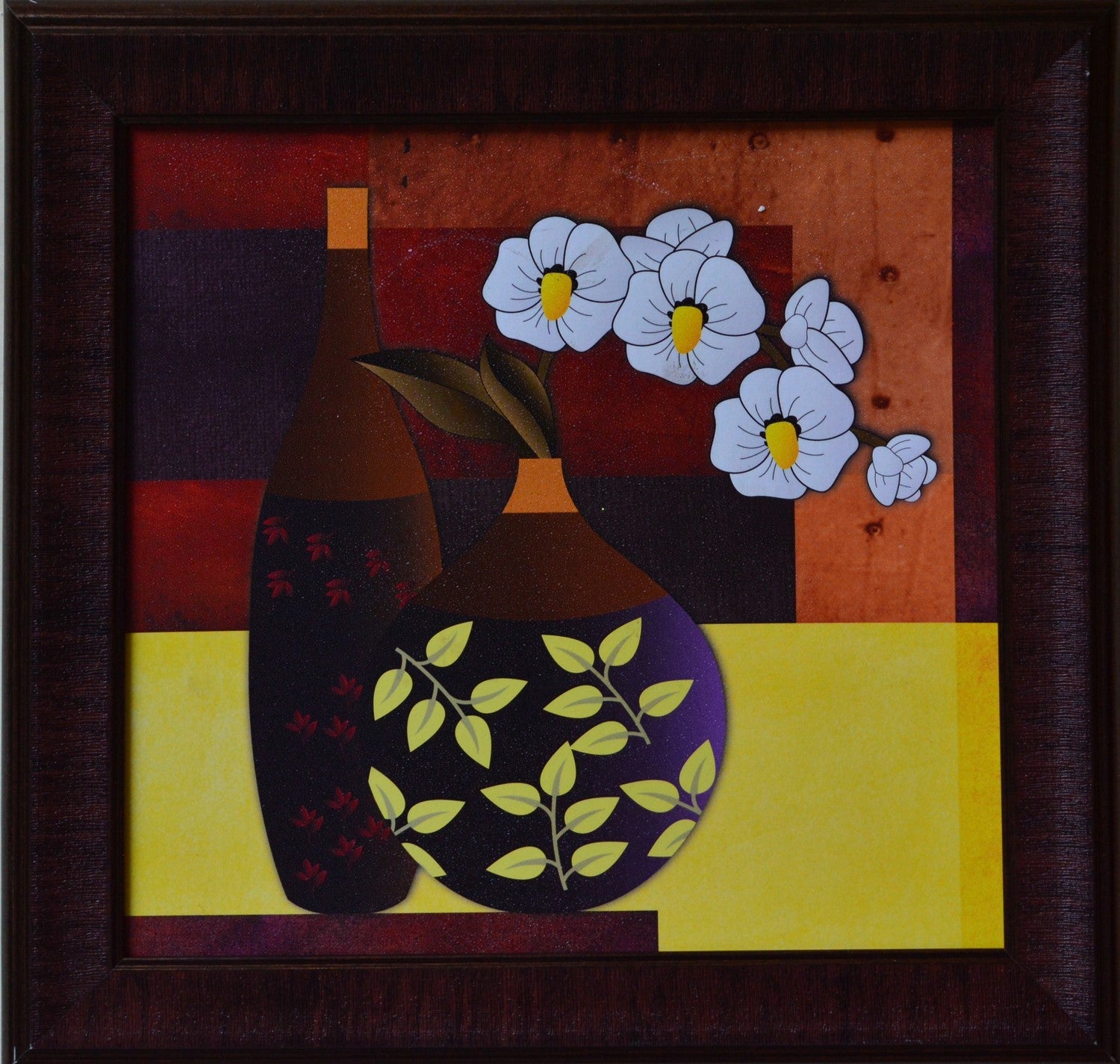 Floral Theme Satin Matt Texture UV Art Painting Kafalo