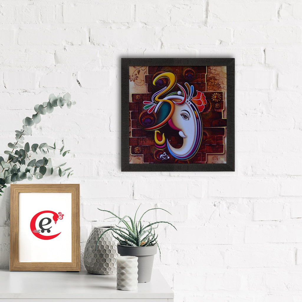 Colorful Om Ganesha Design Satin Matt Texture UV Art Painting Kafalo
