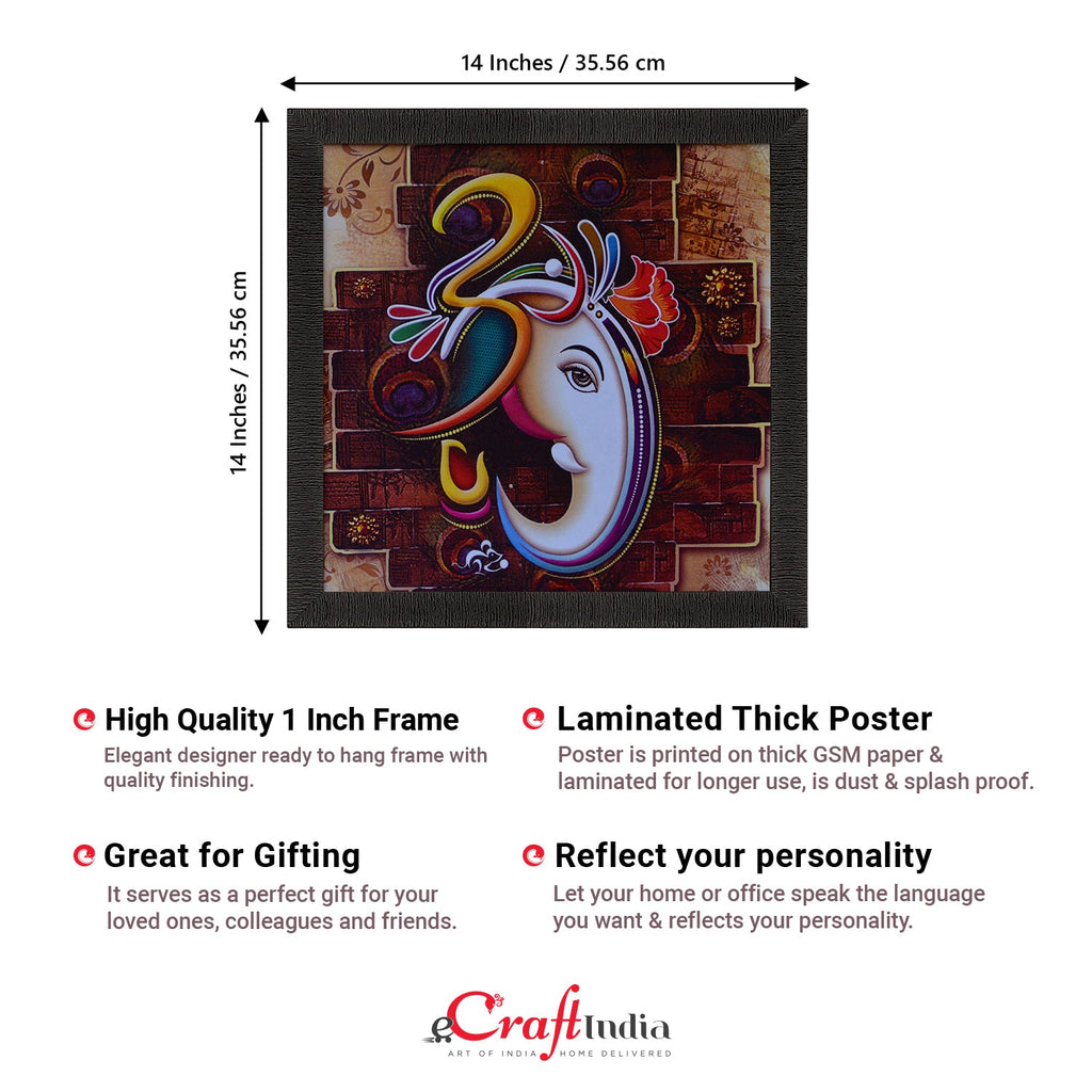 Colorful Om Ganesha Design Satin Matt Texture UV Art Painting Kafalo