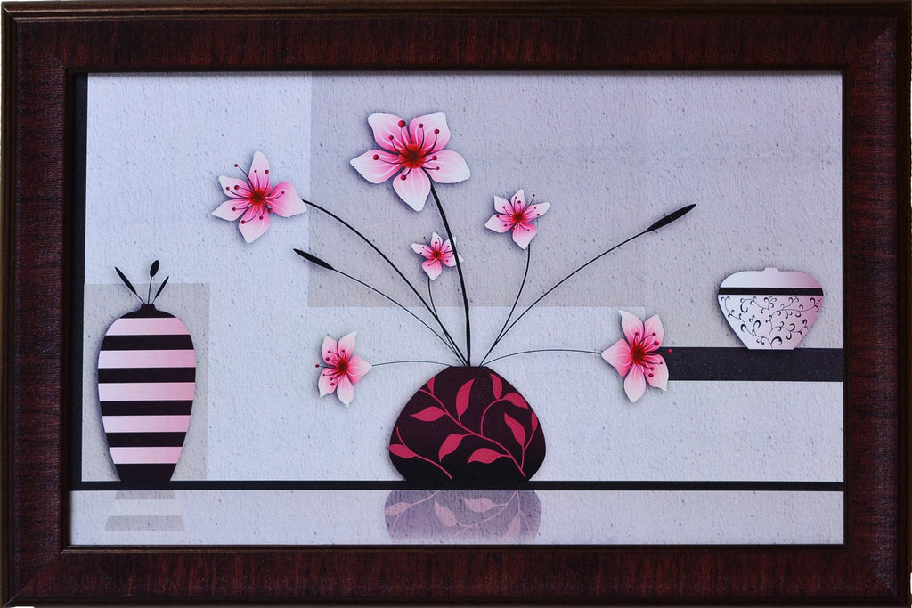 Floral Theme Satin Matt Texture UV Art Painting Kafalo
