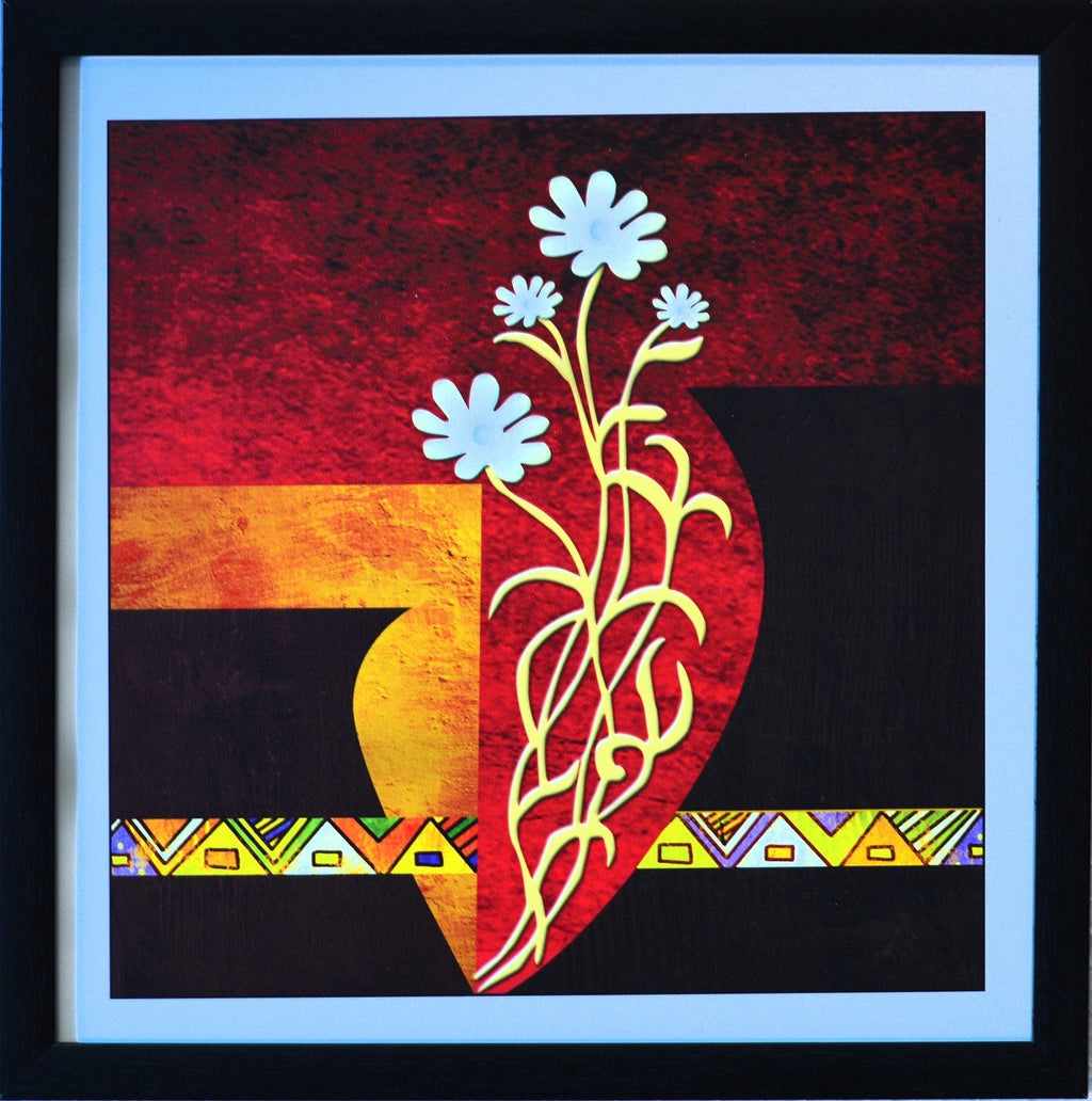 Floral Theme Satin Matt Texture UV Art Painting Kafalo
