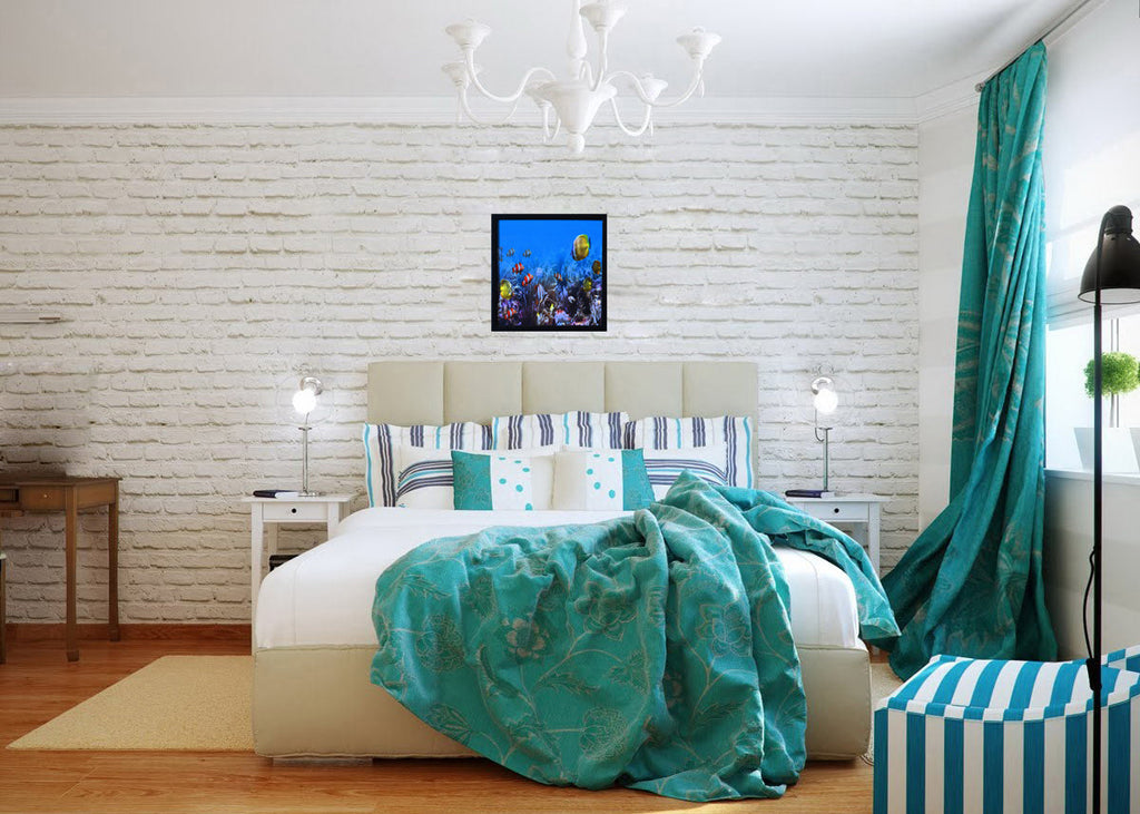 3D Sea Life view Design Satin Matt Texture UV Art Painting Kafalo