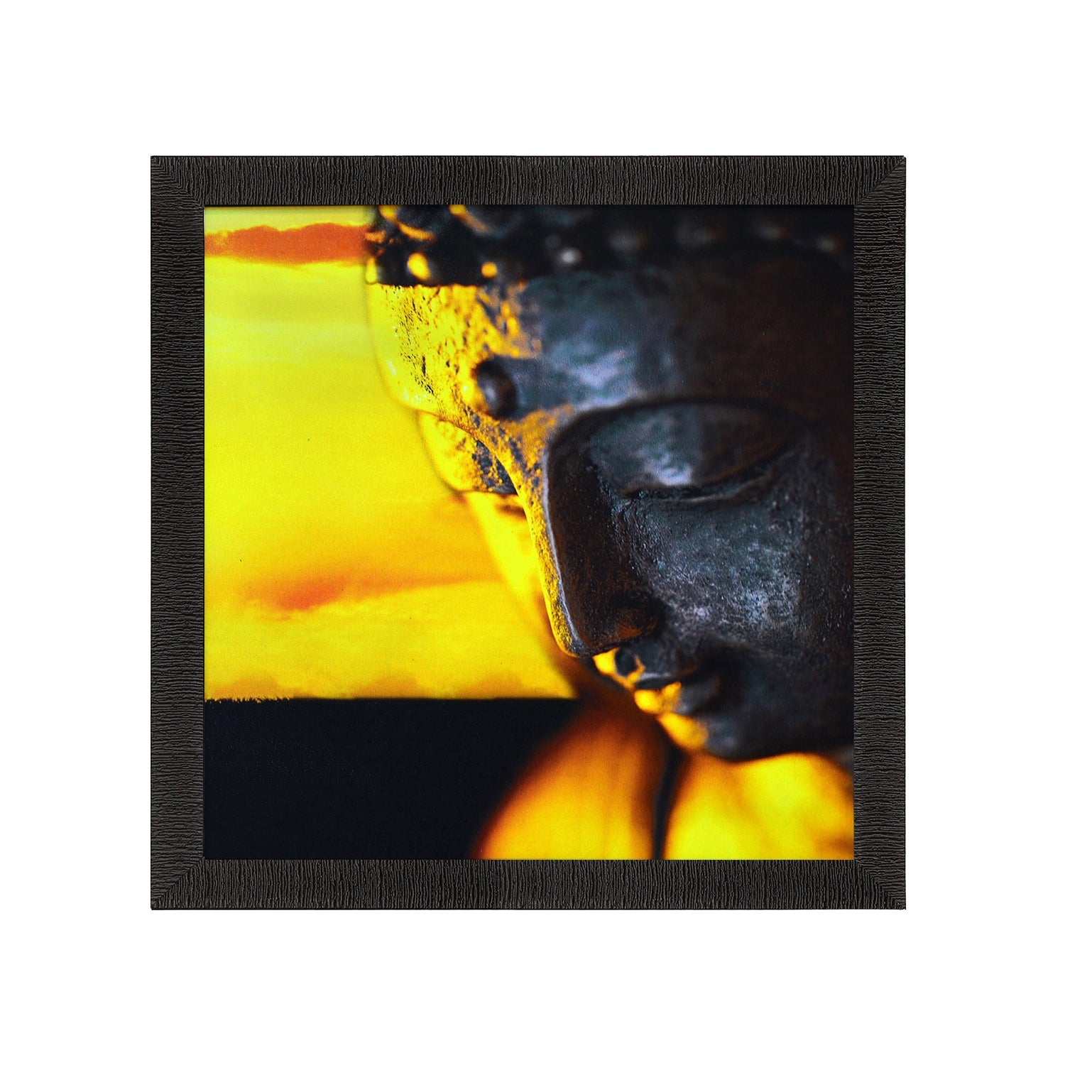 Meditating Buddha Face Painting Digital Printed Religious Wall Art Kafalo