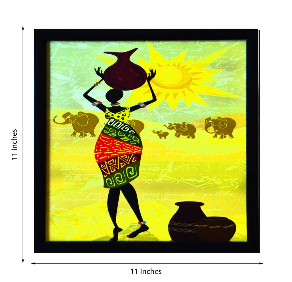 Tribal Lady Satin Matt Texture UV Art Painting Kafalo