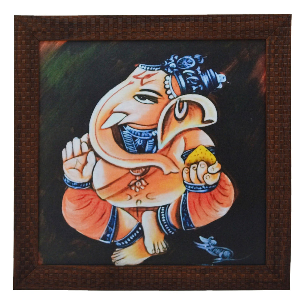 Lord Ganesha Design Satin Matt Texture UV Art Painting Kafalo