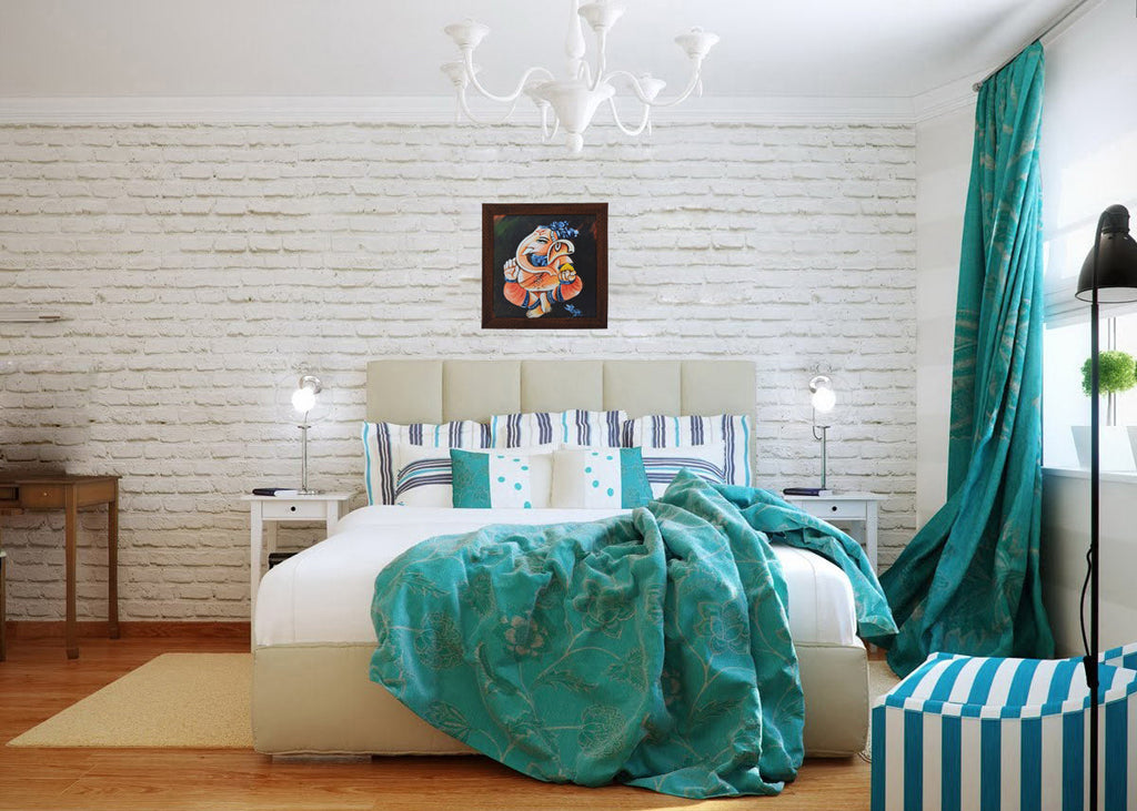 Lord Ganesha Design Satin Matt Texture UV Art Painting Kafalo