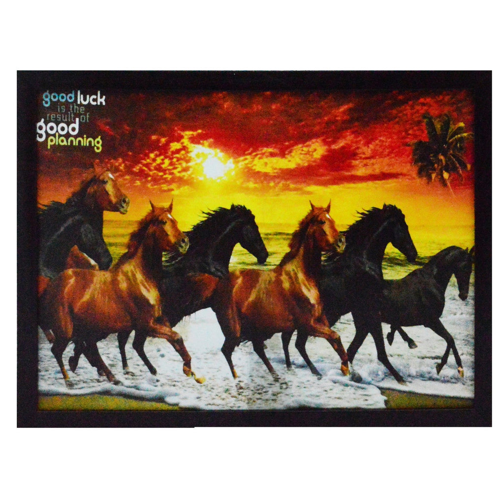Running Lucky Horses Design Satin Matt Texture UV Art Painting Kafalo