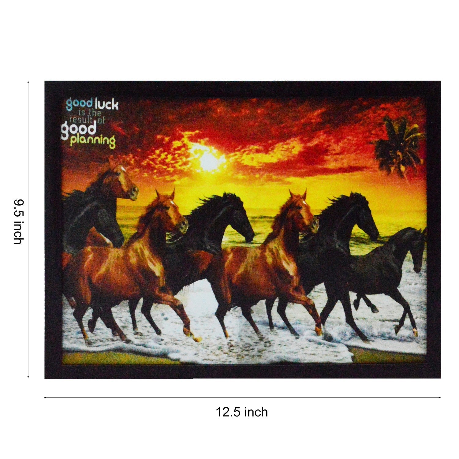Running Lucky Horses Design Satin Matt Texture UV Art Painting Kafalo