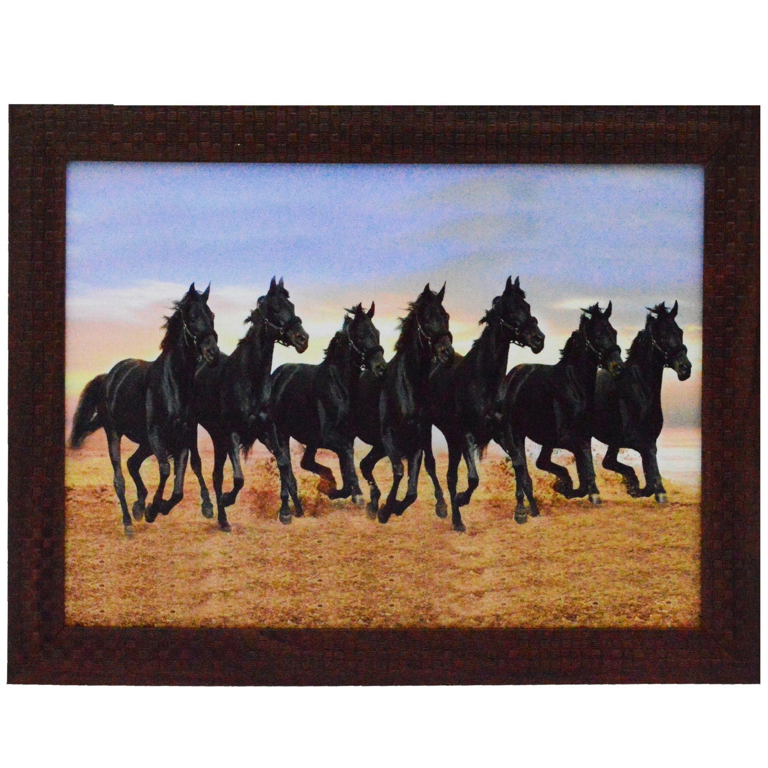 Running Lucky Horses Design Satin Matt Texture UV Art Painting Kafalo